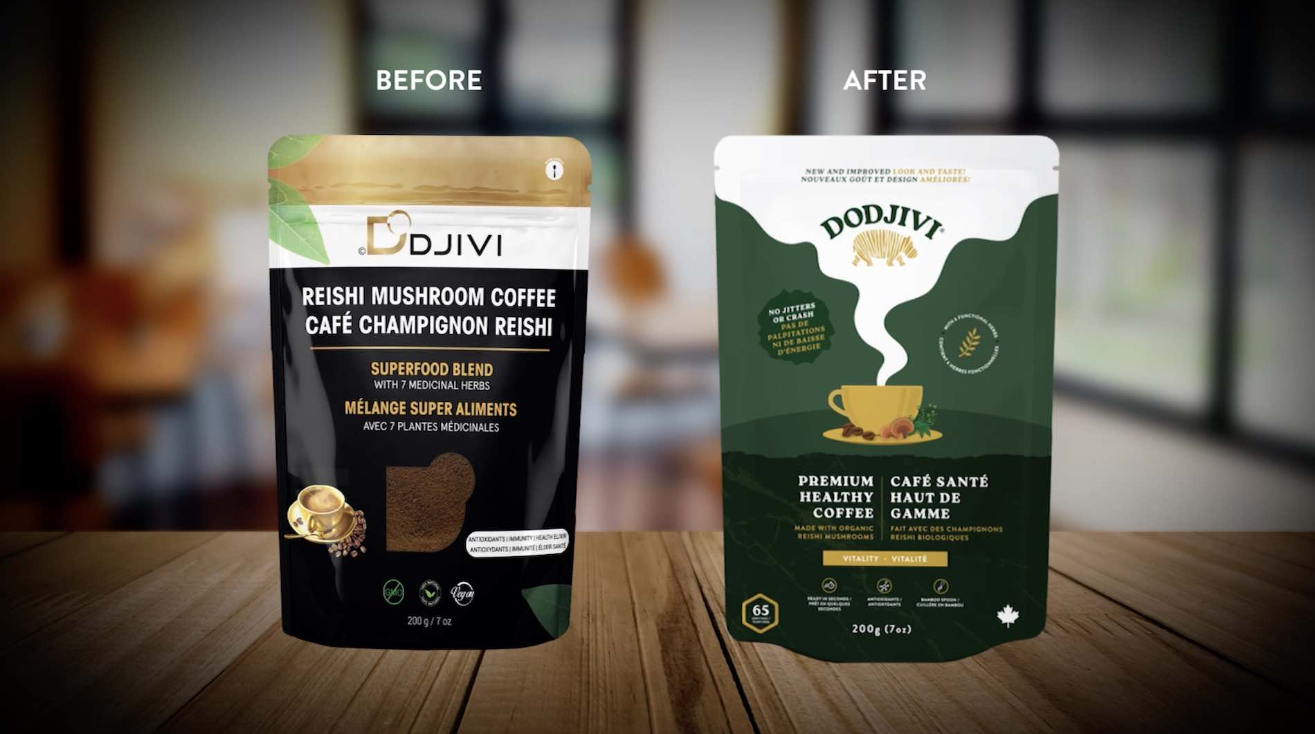 Before and after- Dodjivi rebrand