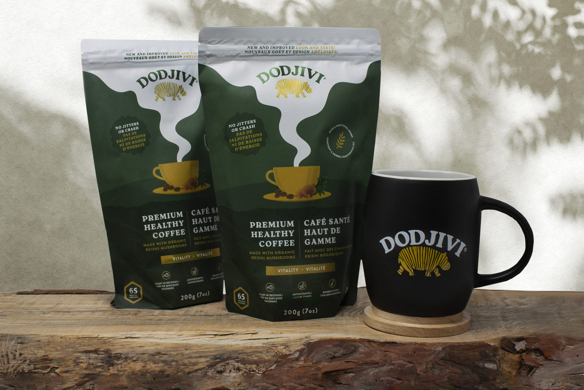 Dodjivi’s new packaging of Vitality Blend with Fafa’s Fave Mug